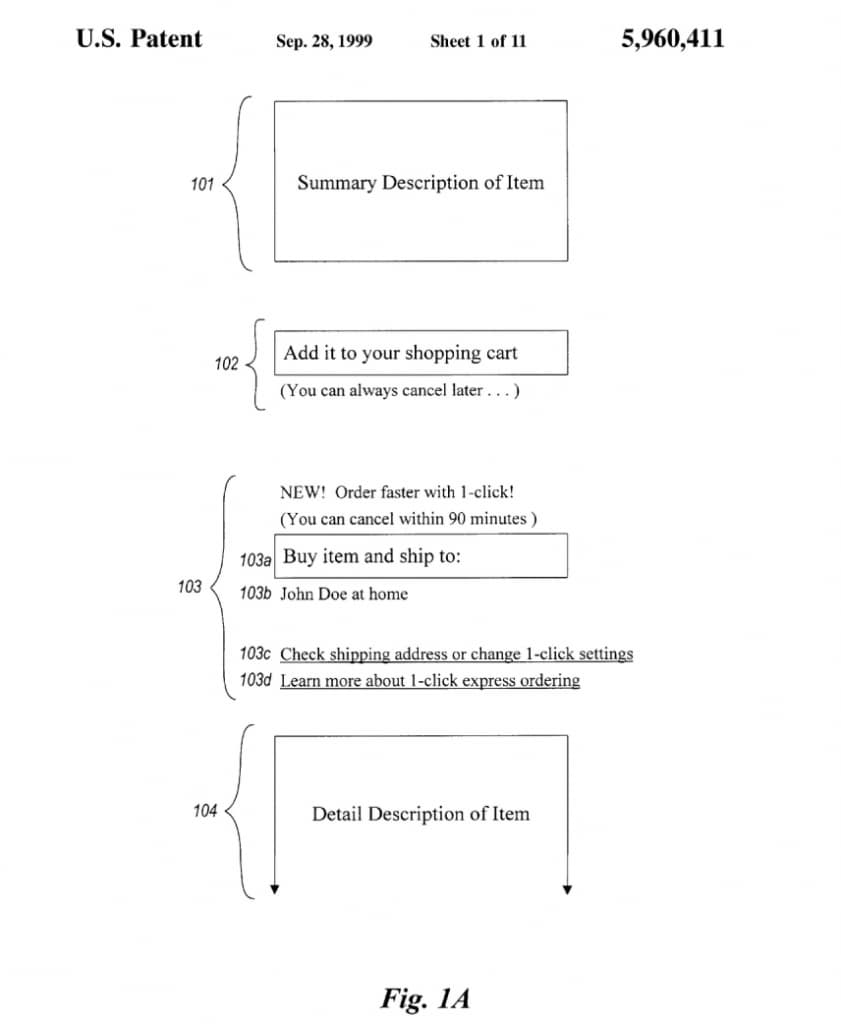 Amazon's One Click patent - Figure 1 US5960411