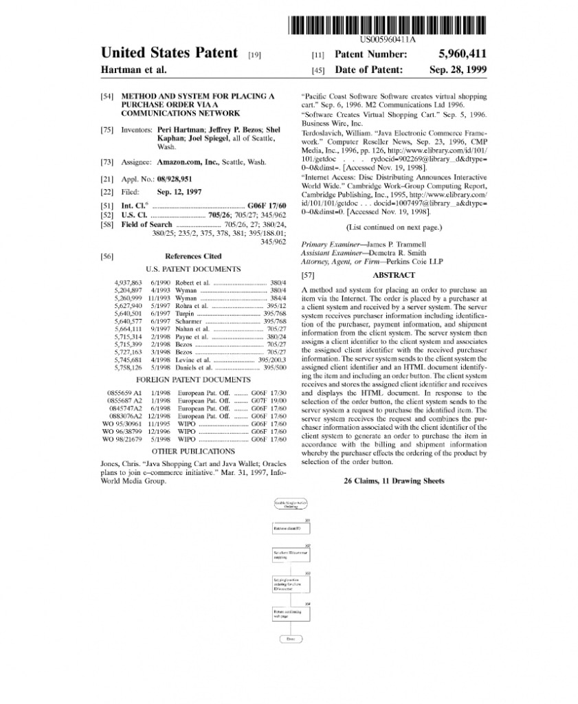 Amazon's One-Click Patent - US5960411
